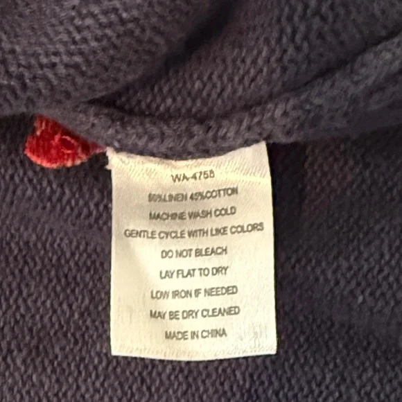 EUC - Kiel James Patrick Navy Sweater with Red Heart Accents - Picture 3 of 6